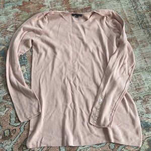 GAP boatneck shirt with pearl button cuff detail